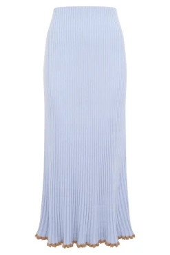 Kavya Knit Skirt in Halogen Blue Cashmere Silk