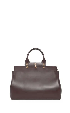 Large Amethyst Tote Bag in Bordeaux Nappa Leather