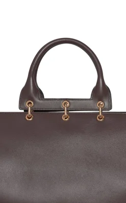 Large Amethyst Tote Bag in Bordeaux Nappa Leather