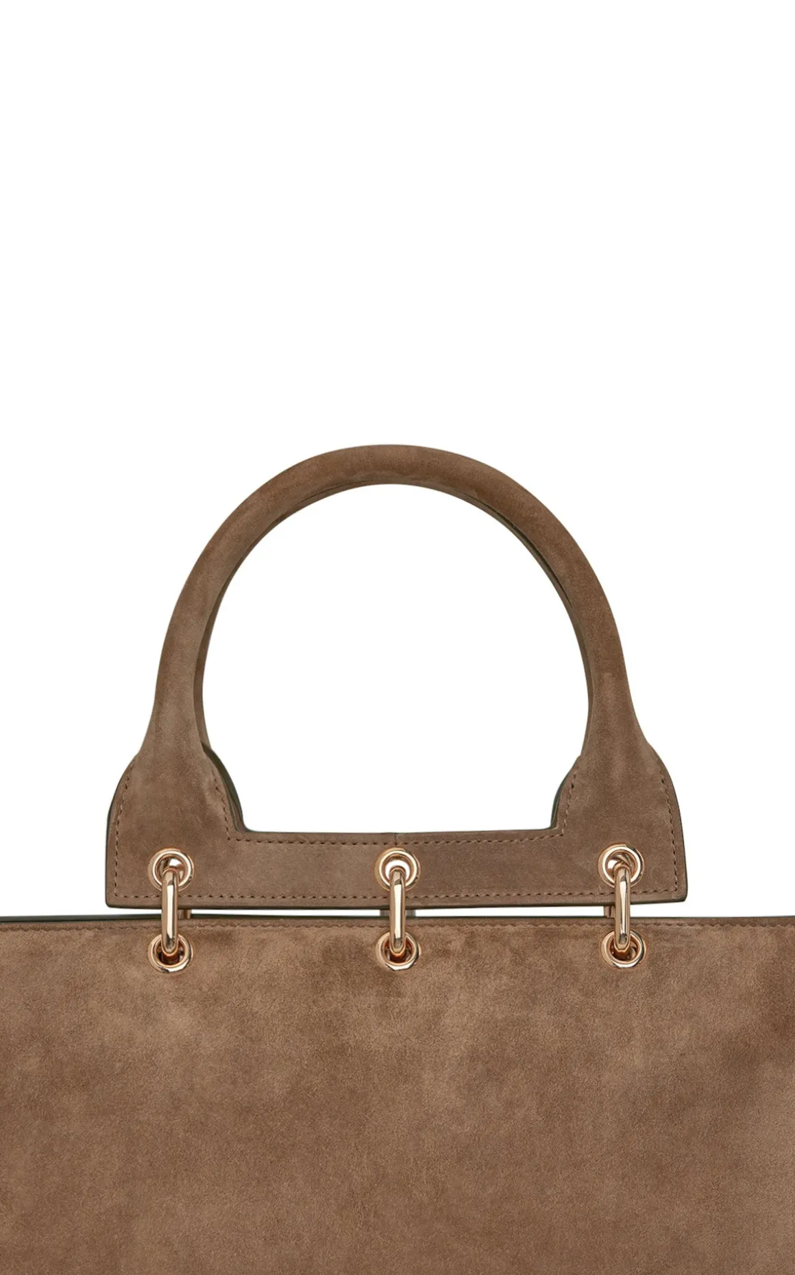 Large Amethyst Tote Bag in Dark Sand Suede