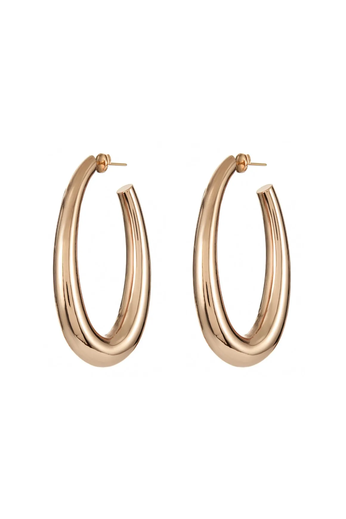 Large Blown Hoop Earrings in 18K Rose Gold