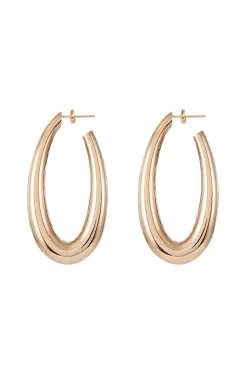 Large Blown Hoop Earrings in 18K Rose Gold
