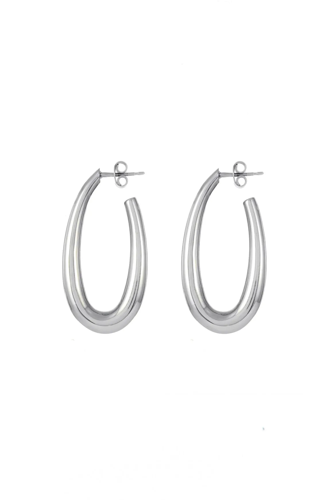 Large Drop Earrings in 18K White Gold