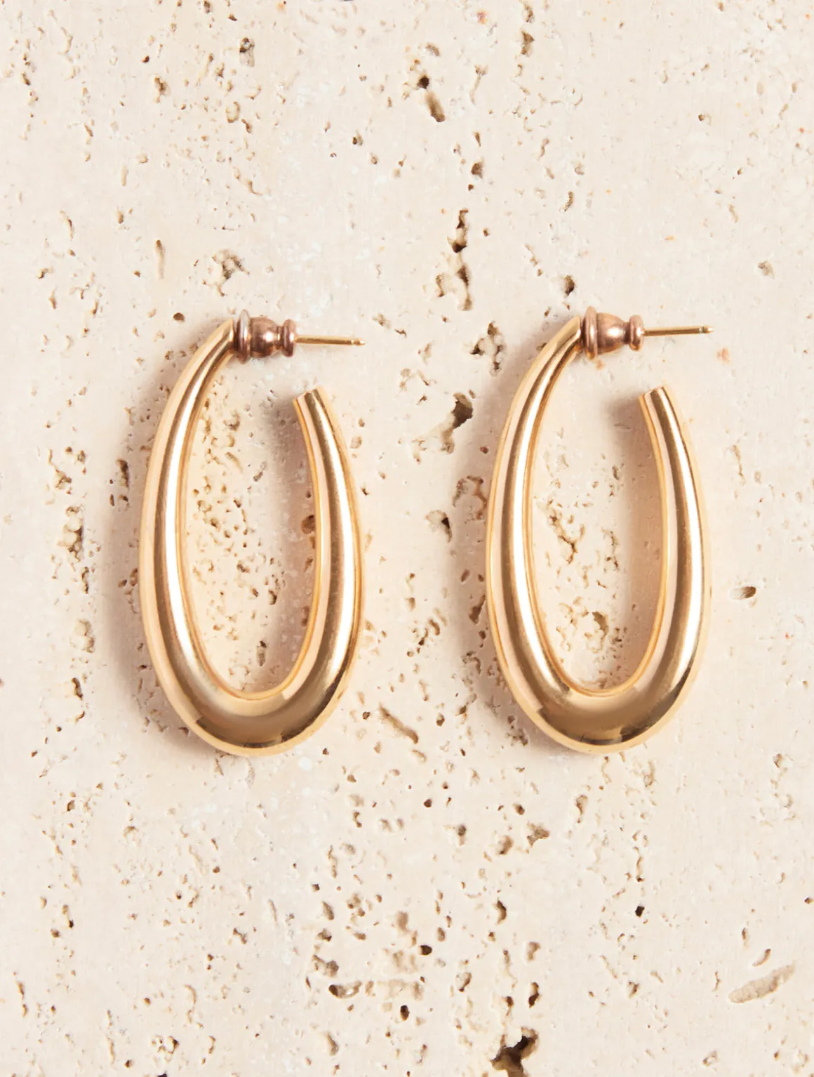 Large Drop Earrings in 18K Yellow Gold