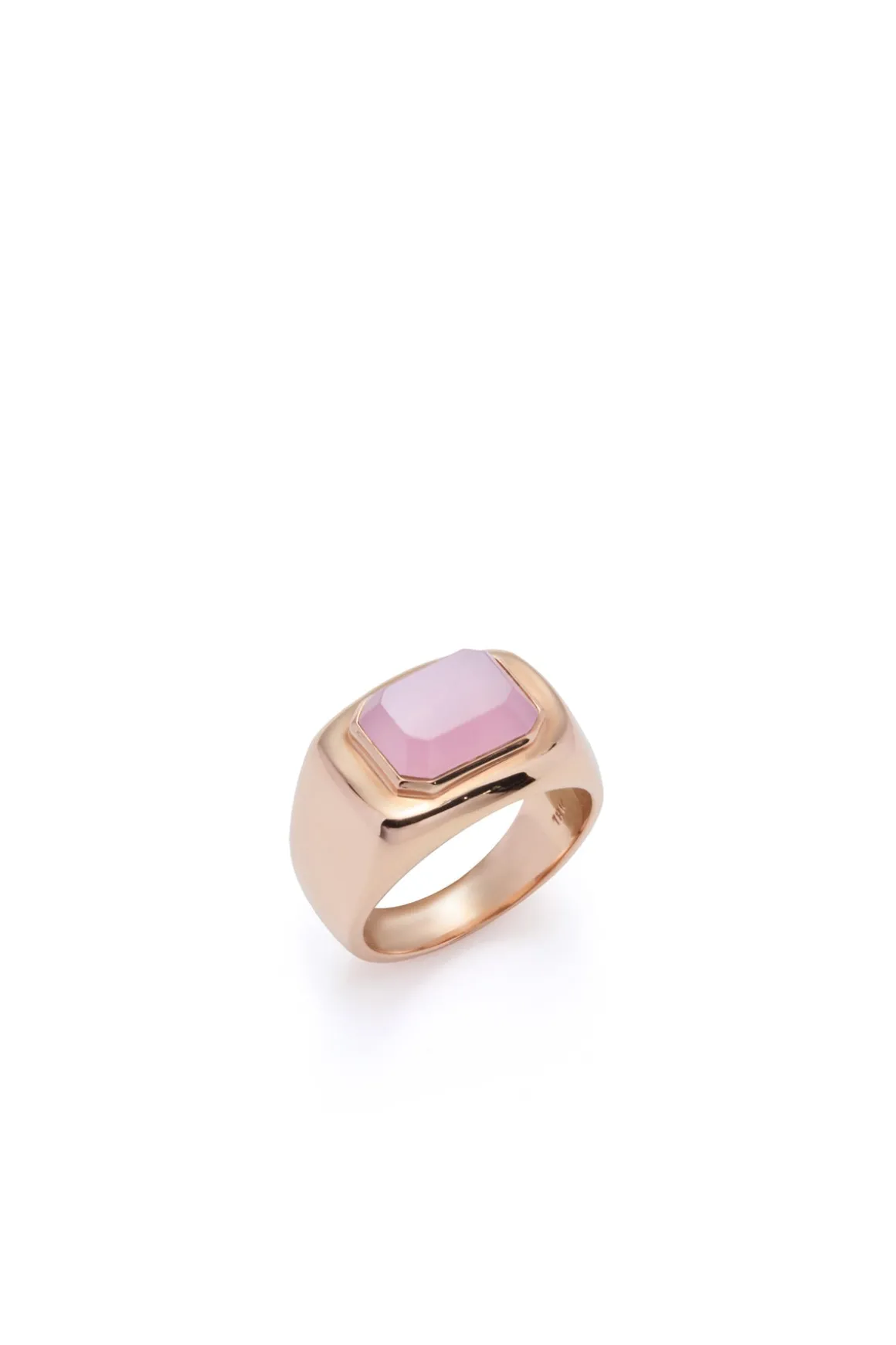 Large Ring in 18K Rose Gold & Rose Quartz Stone