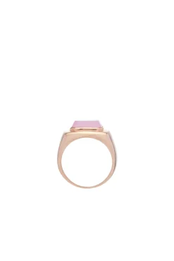 Large Ring in 18K Rose Gold & Rose Quartz Stone