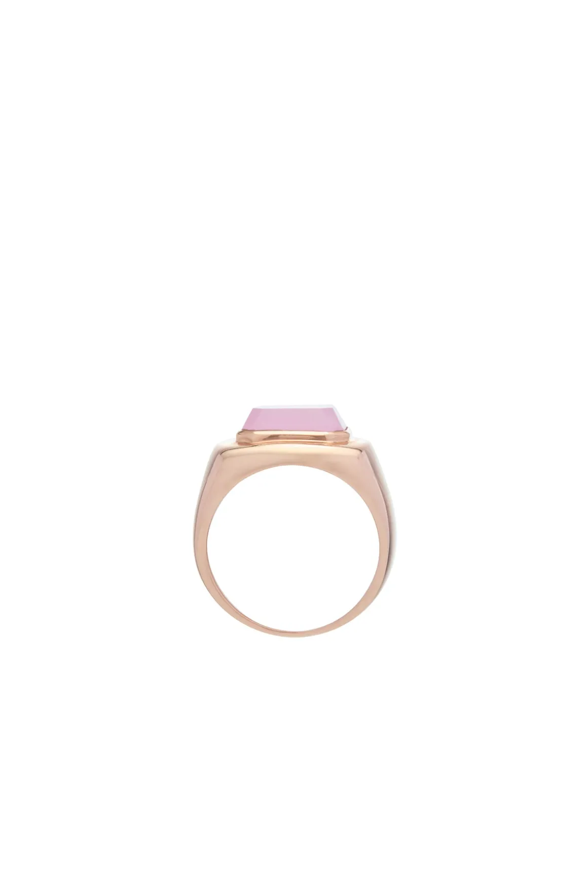 Large Ring in 18K Rose Gold & Rose Quartz Stone