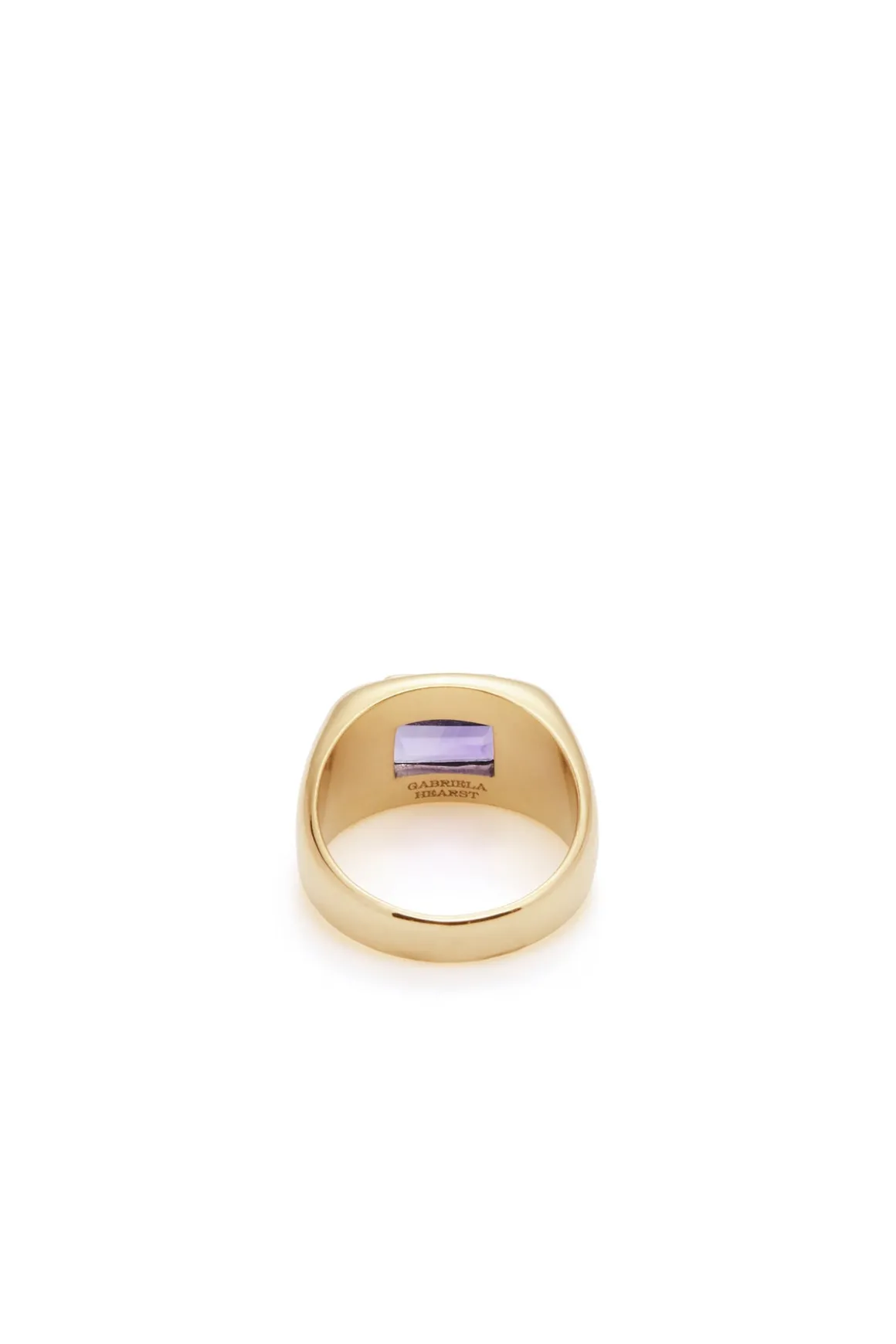 Large Ring in 18K Yellow Gold & Amethyst Stone