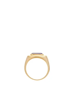 Large Ring in 18K Yellow Gold & Amethyst Stone
