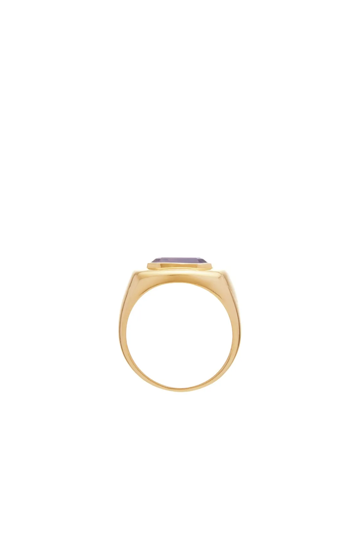 Large Ring in 18K Yellow Gold & Amethyst Stone