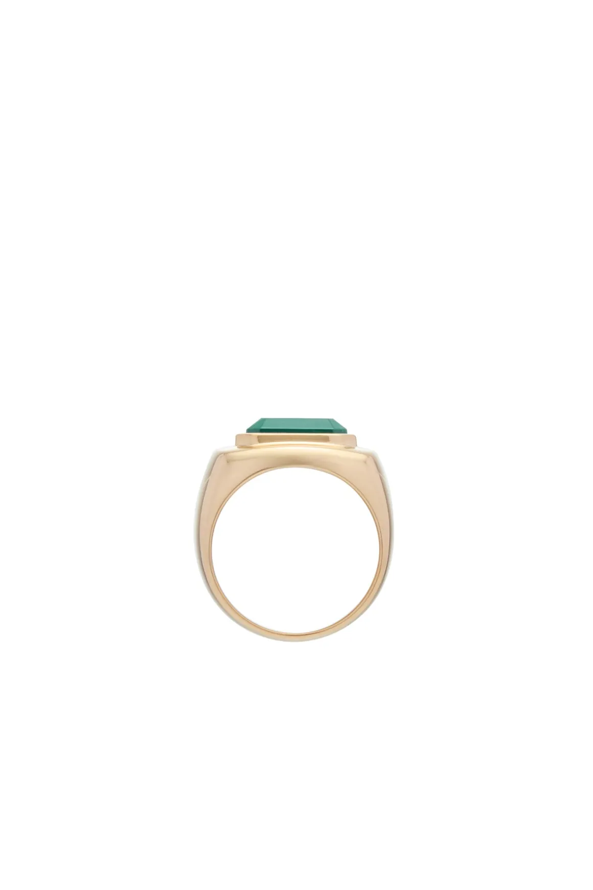 Large Ring in 18K Yellow Gold & Malachite Stone