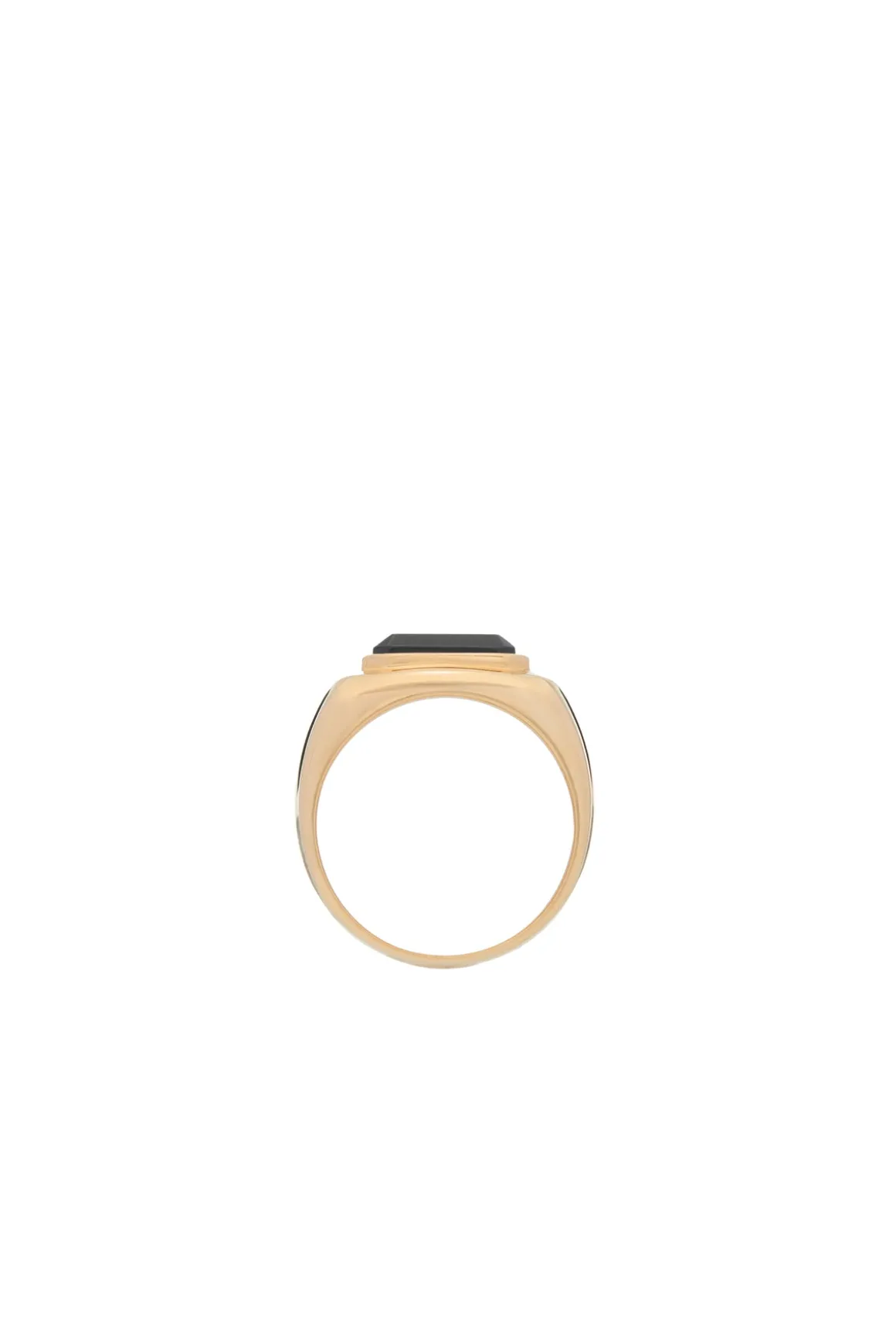 Large Ring in 18K Yellow Gold & Onyx