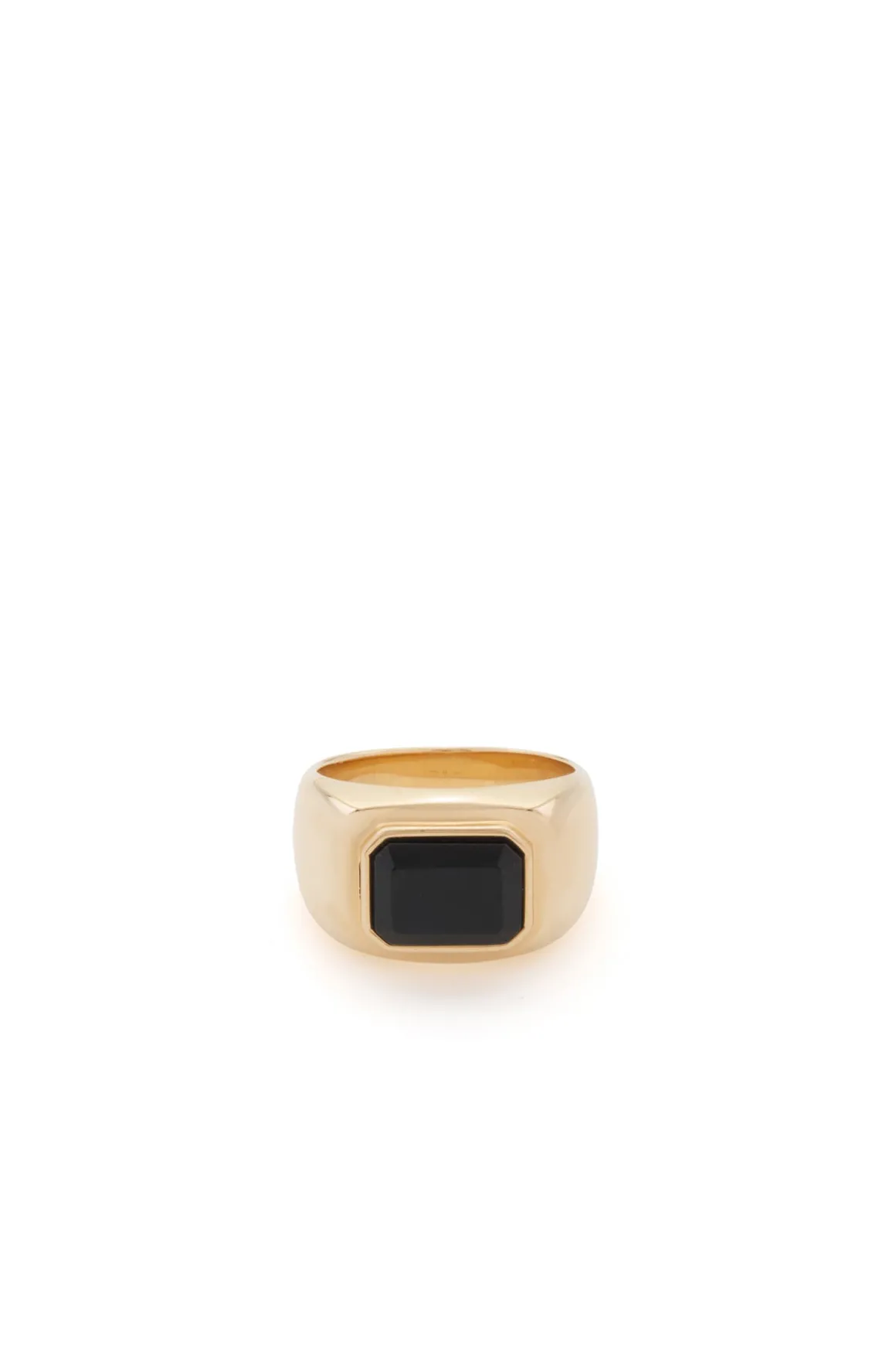 Large Ring in 18K Yellow Gold & Onyx