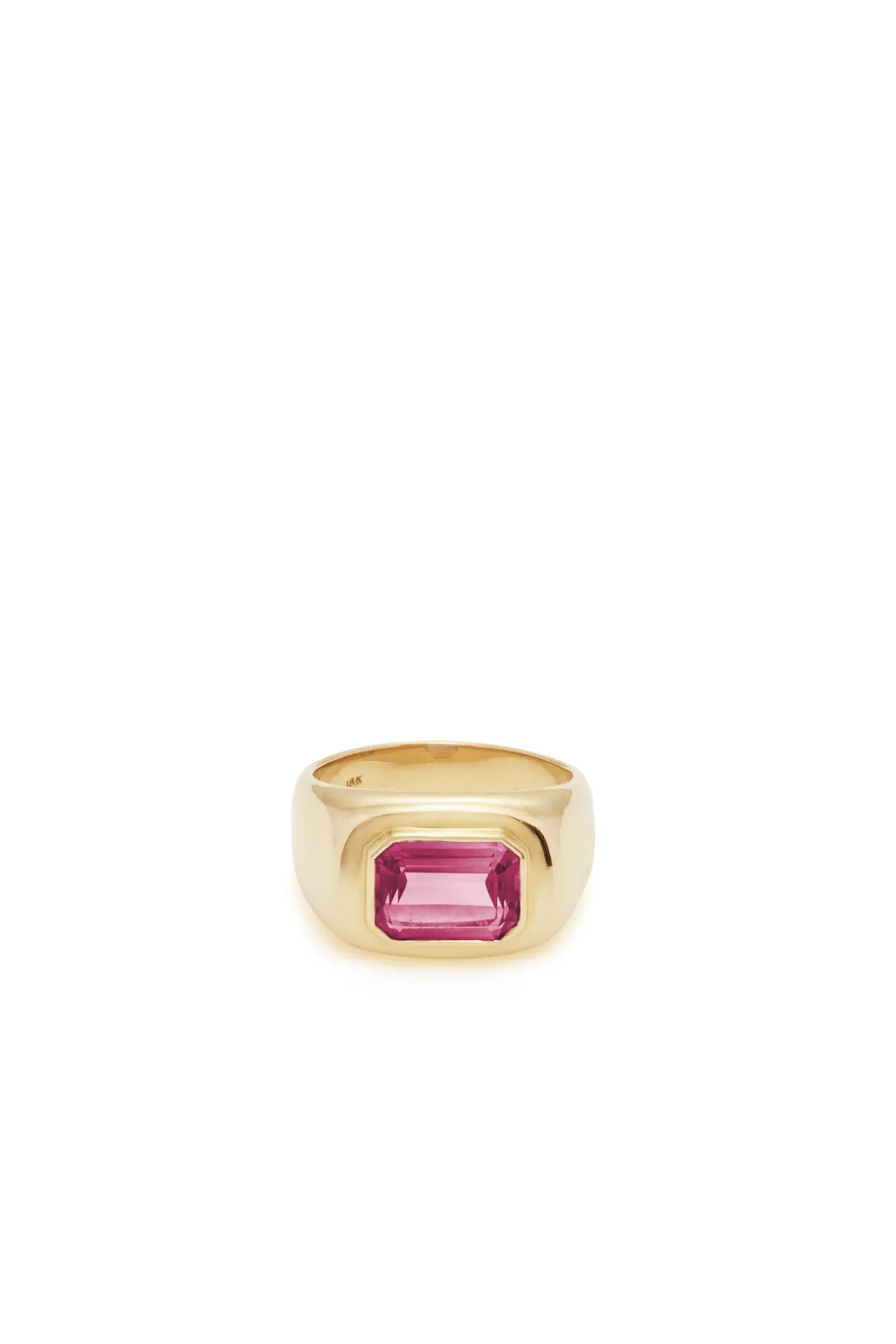Large Ring in 18K Yellow Gold & Tourmaline Stone