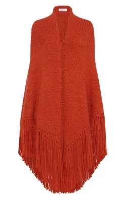 Lauren Knit Wrap in Antelope Orange Welfat Cashmere