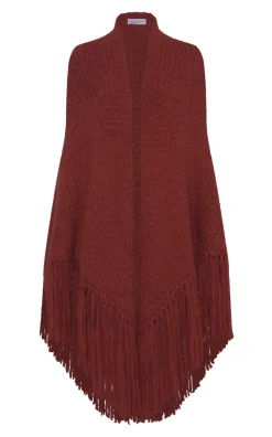 Lauren Knit Wrap in Burnt Sienna Welfat Cashmere