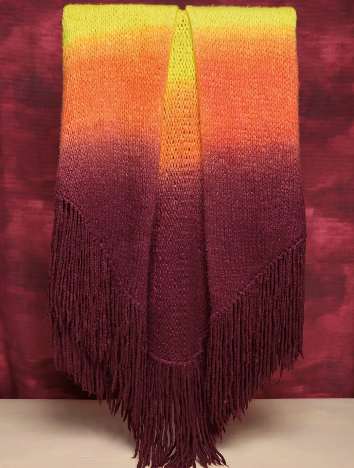 Lauren Knit Wrap in Dip Dye Sunrise Welfat Cashmere