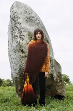 Lauren Knit Wrap in Dip Dye Sunrise Welfat Cashmere