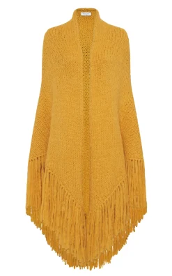 Lauren Knit Wrap in Golden Birch Welfat Cashmere