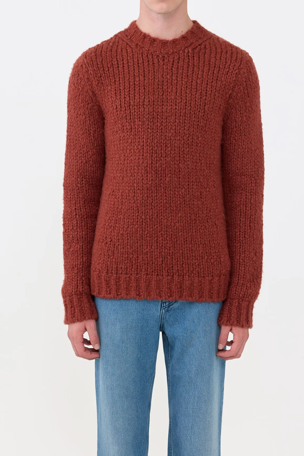 Lawrence Knit Sweater in Burnt Sienna Welfat Cashmere M