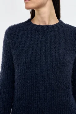 Lawrence Knit Sweater in Dark Navy Welfat Cashmere