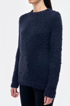 Lawrence Knit Sweater in Dark Navy Welfat Cashmere