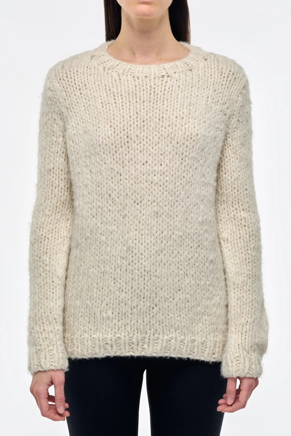 Lawrence Knit Sweater in Ivory Welfat Cashmere