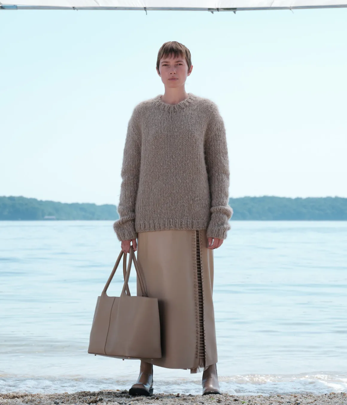 Lawrence Knit Sweater in Oatmeal Welfat Cashmere