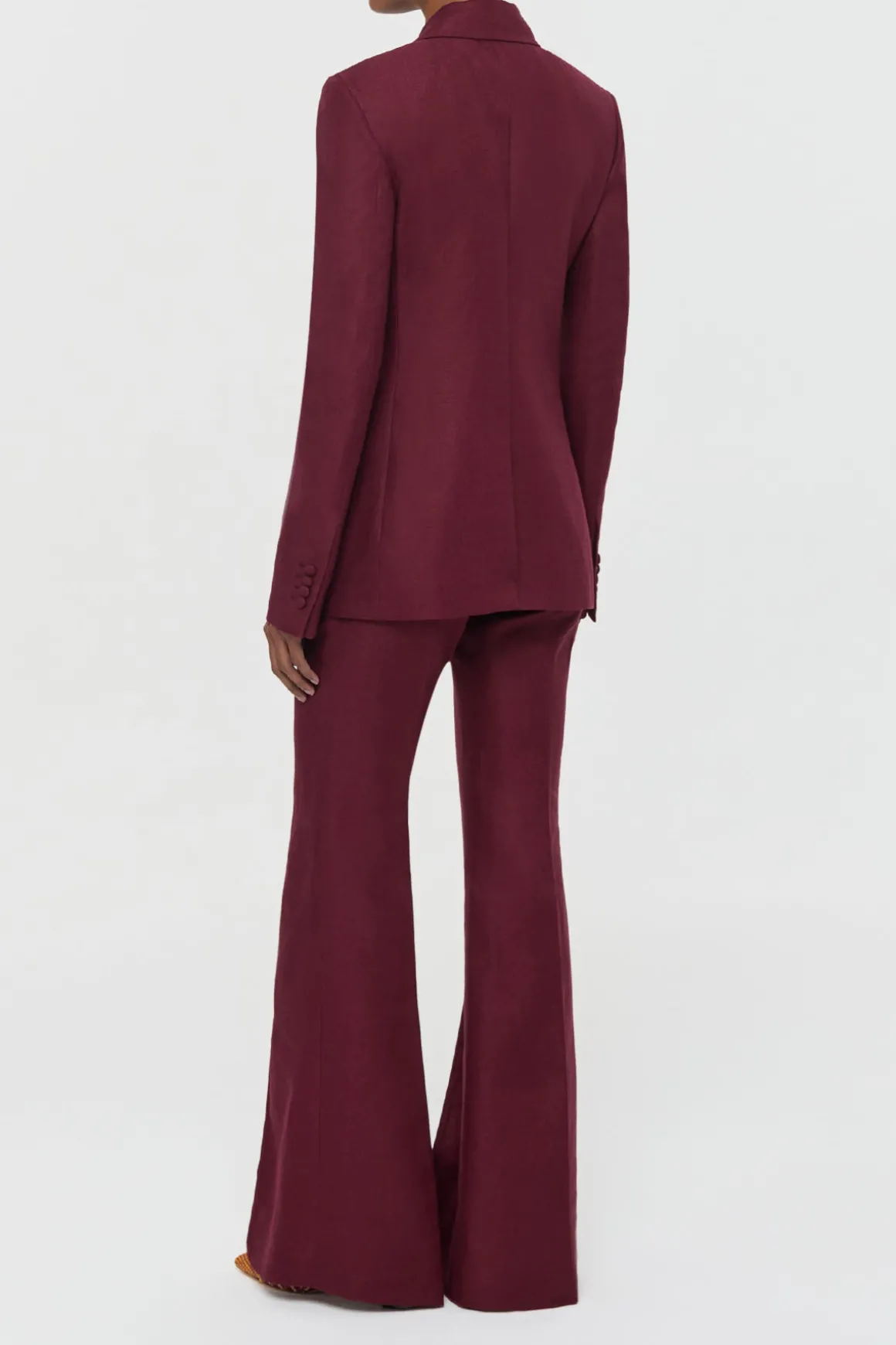 Leiva Blazer in Bordeaux Linen Twill