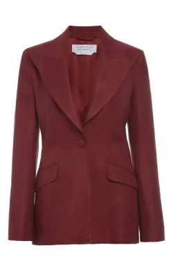 Leiva Blazer in Burnt Sienna Linen Twill