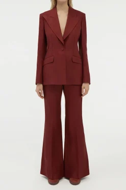 Leiva Blazer in Burnt Sienna Linen Twill