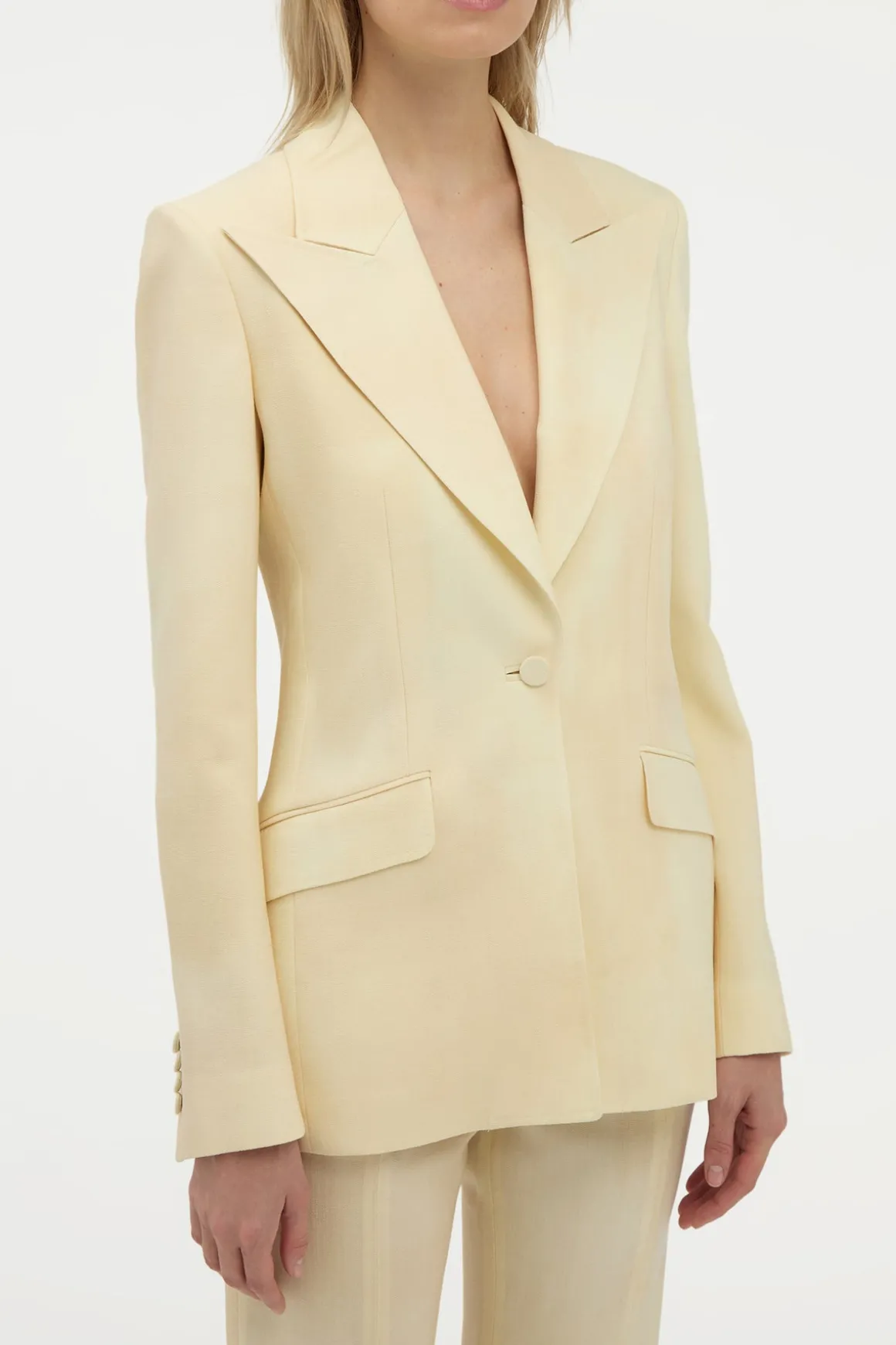 Leiva Blazer in Ivory Virgin Wool