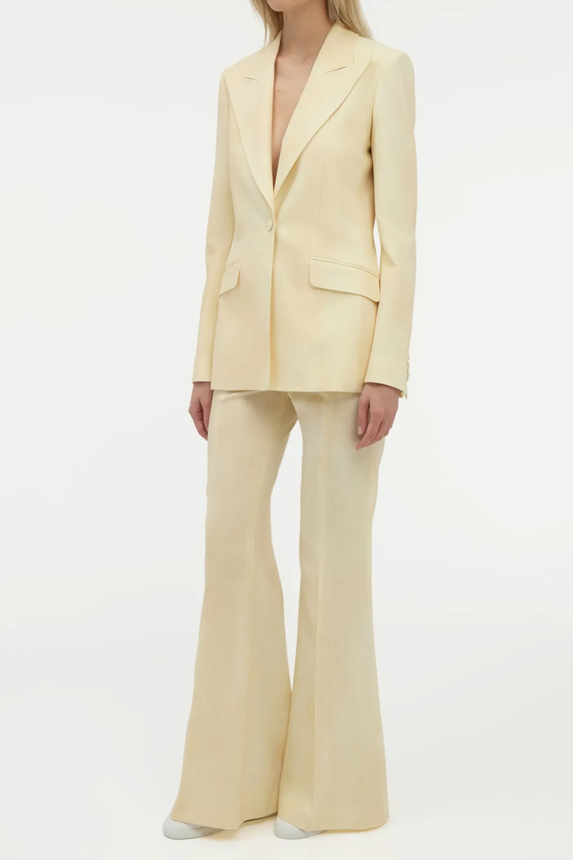 Leiva Blazer in Ivory Virgin Wool