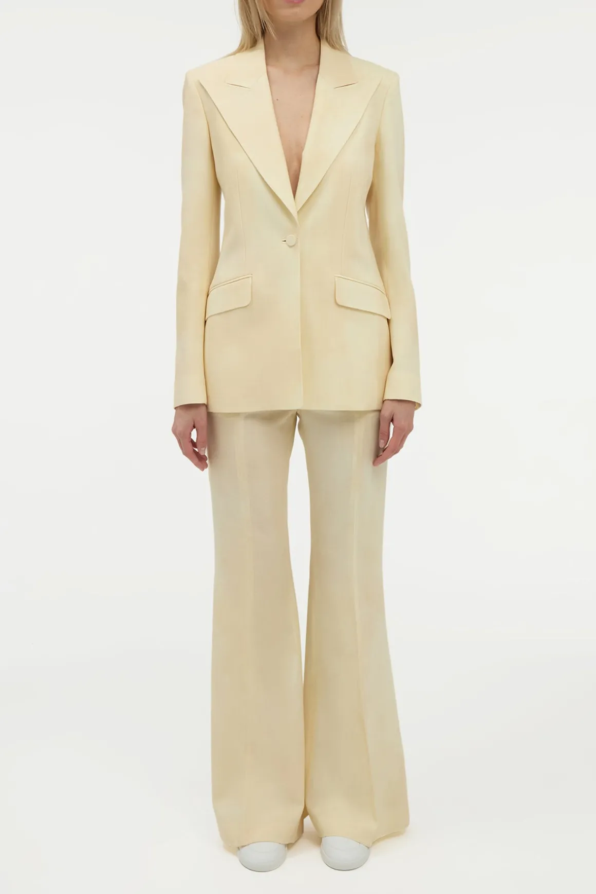 Leiva Blazer in Ivory Virgin Wool