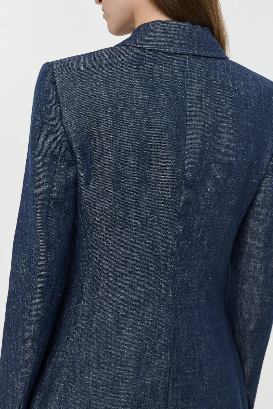 Leiva Blazer in Stone Washed Linen Denim