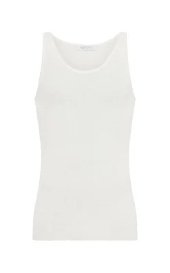 Leiva Knit Tank Top in Ivory Merino Wool