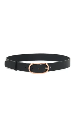 Link Buckle Belt in Black Leather