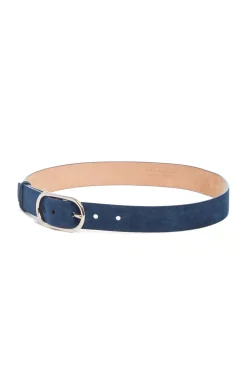 Link Buckle Belt in Navy Suede