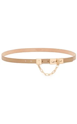 Lock Belt in Nude Leather