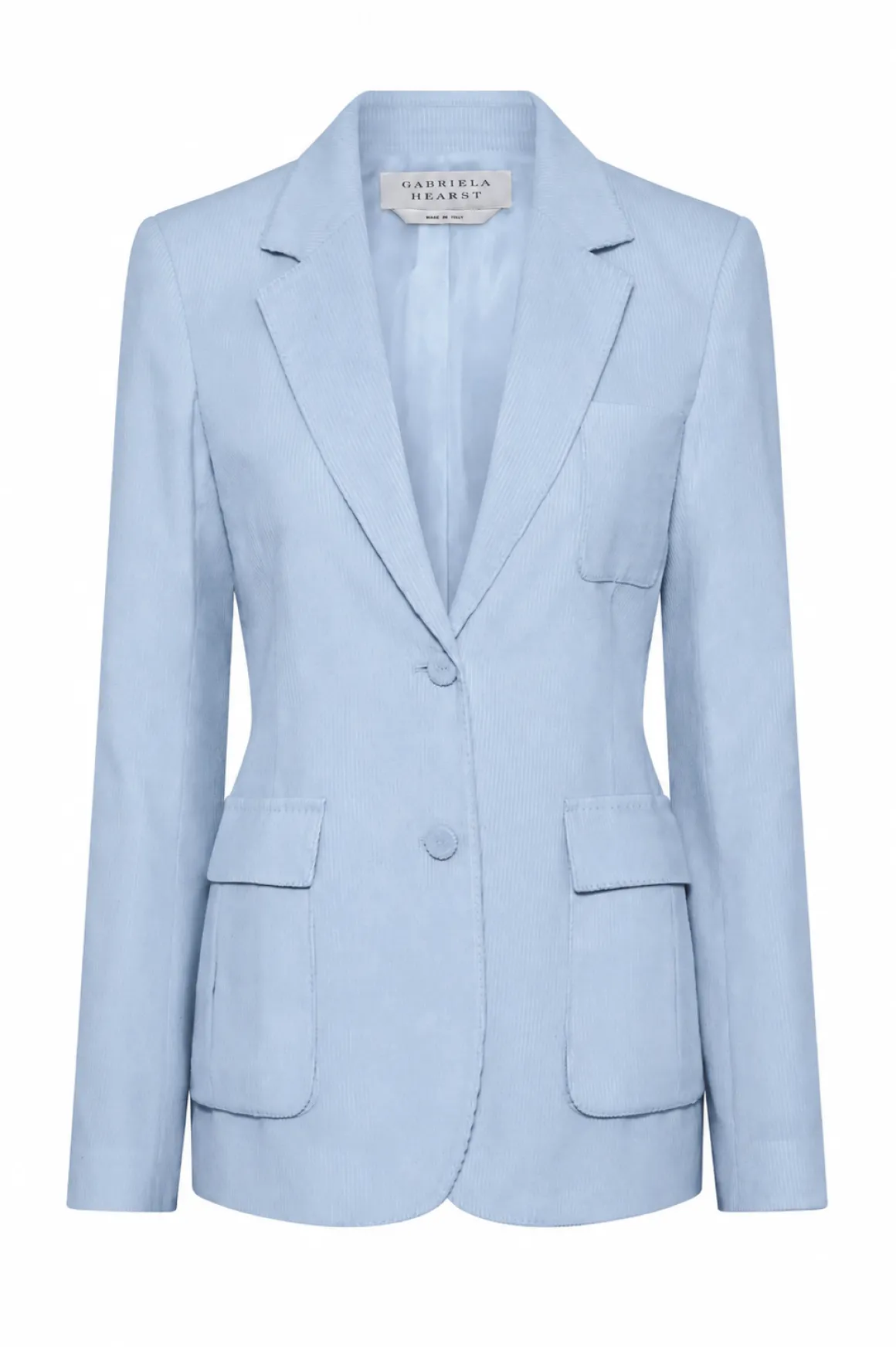 Louisa Blazer in Light Blue Sea Island Cotton Corduroy