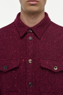 Lucas Overshirt in Bordeaux Speckled Cashmere