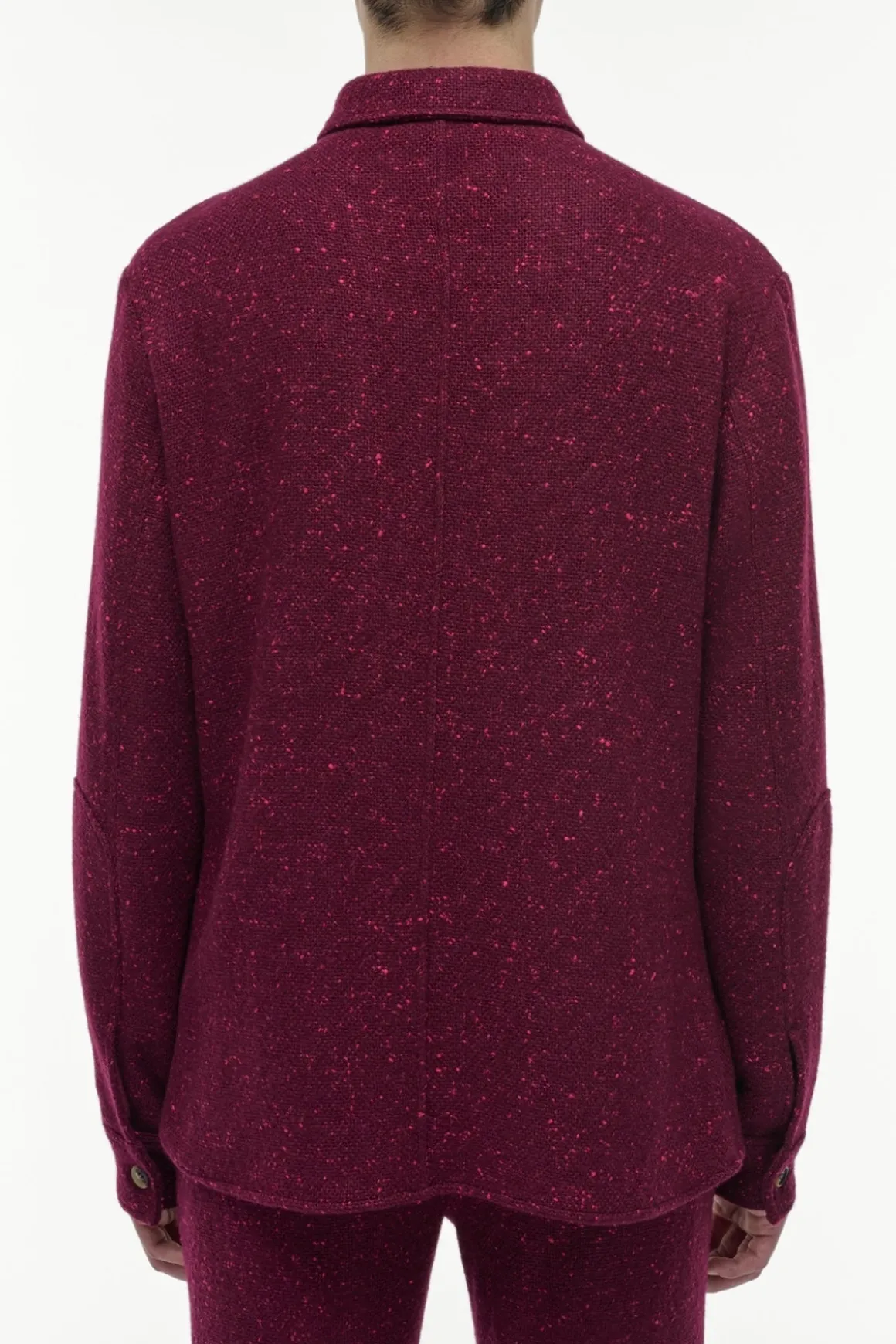Lucas Overshirt in Bordeaux Speckled Cashmere