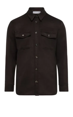 Lucas Overshirt in Chocolate Winter Silk