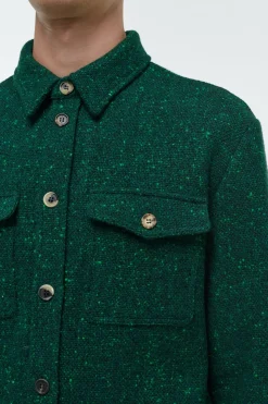 Lucas Overshirt in English Green Speckled Cashmere