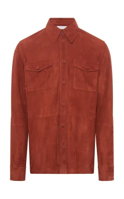 Lucas Overshirt in Rust Suede