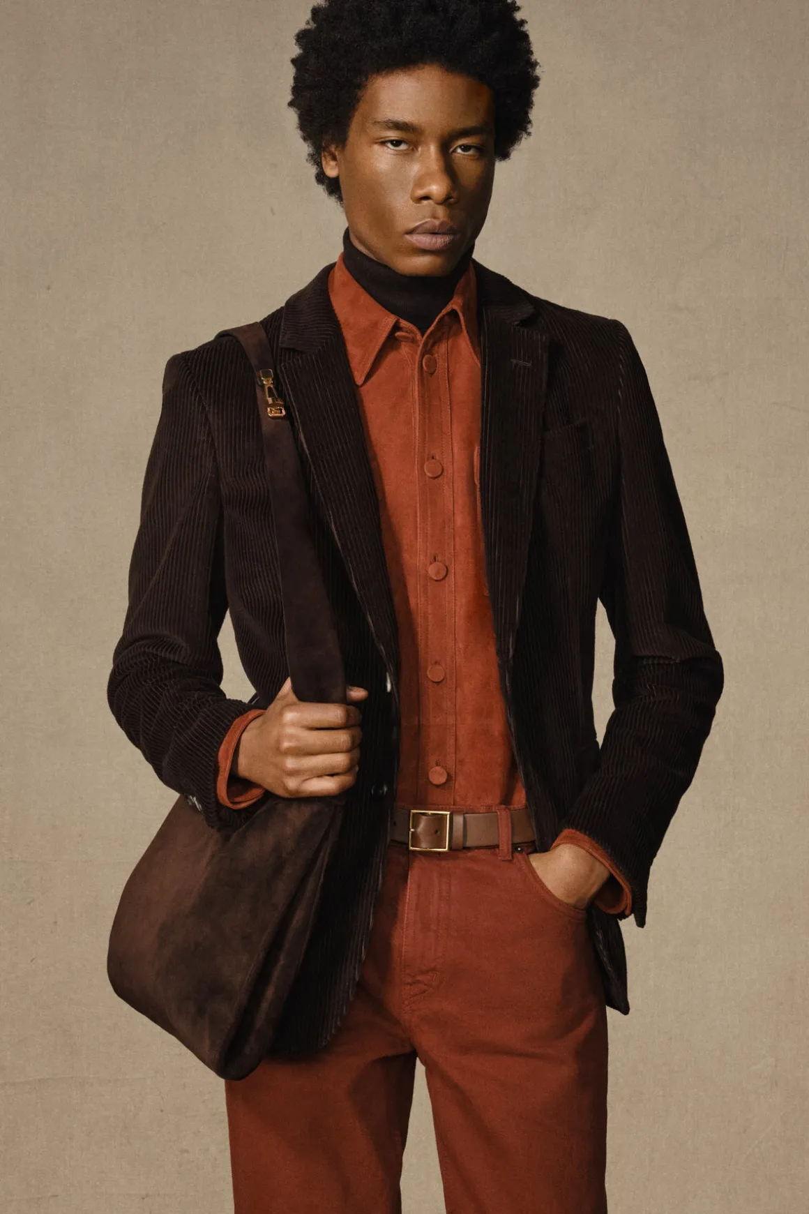 Lucas Overshirt in Rust Suede
