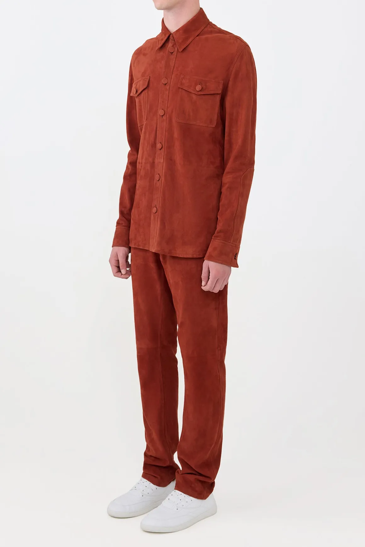Lucas Overshirt in Rust Suede