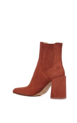 Luke High Heel Ankle Boot in Burnt Sienna Suede
