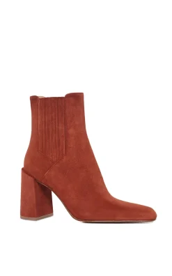 Luke High Heel Ankle Boot in Burnt Sienna Suede