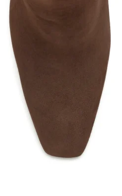 Luke High Heel Ankle Boot in Chocolate Suede